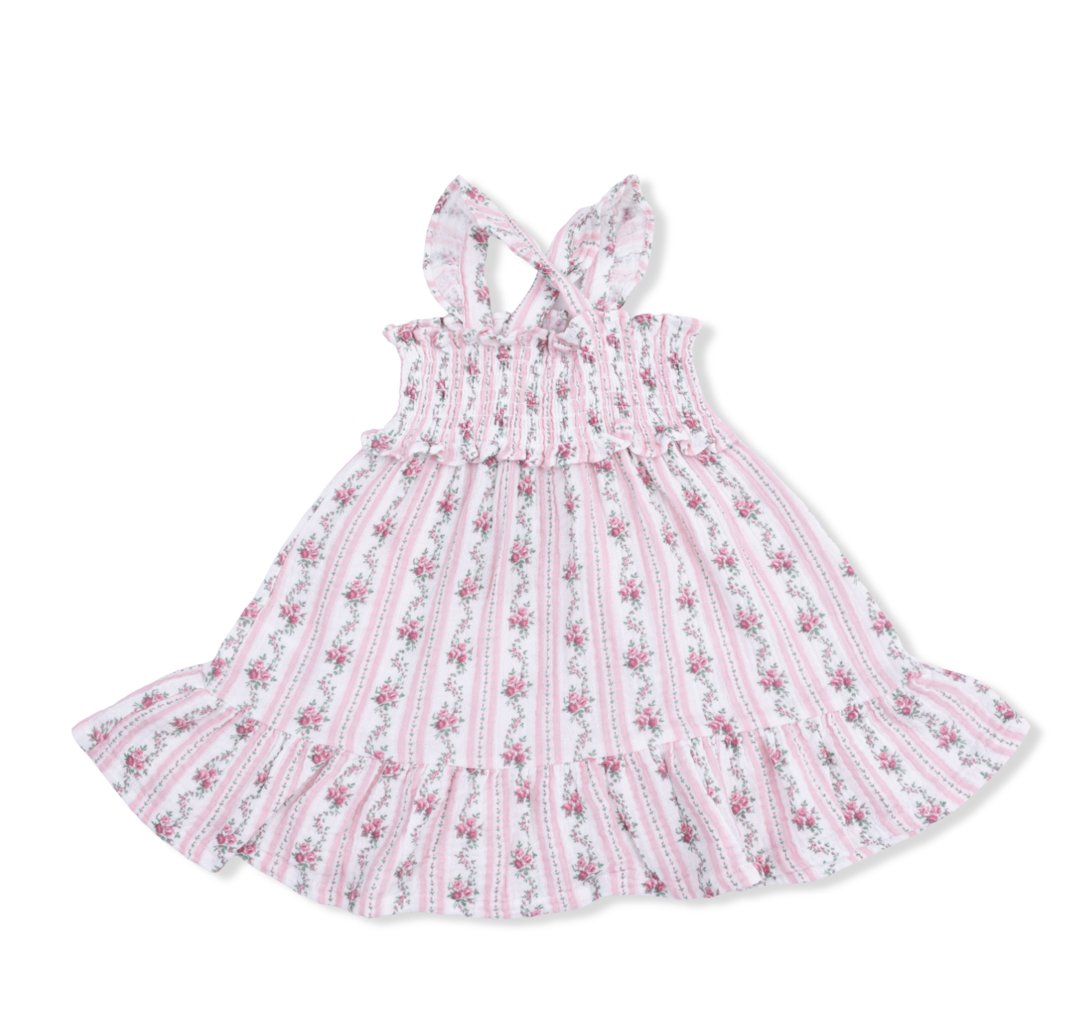 Angel Dear Winding Roses Stripe - Smocked Ruffle Sundress & Bloomer