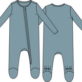 Angel Dear Solid Stone Blue Bamboo Onesie