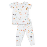Angel Dear Baby Farm Faces- Boys or Girls Short Sleeve Loungewear Set
