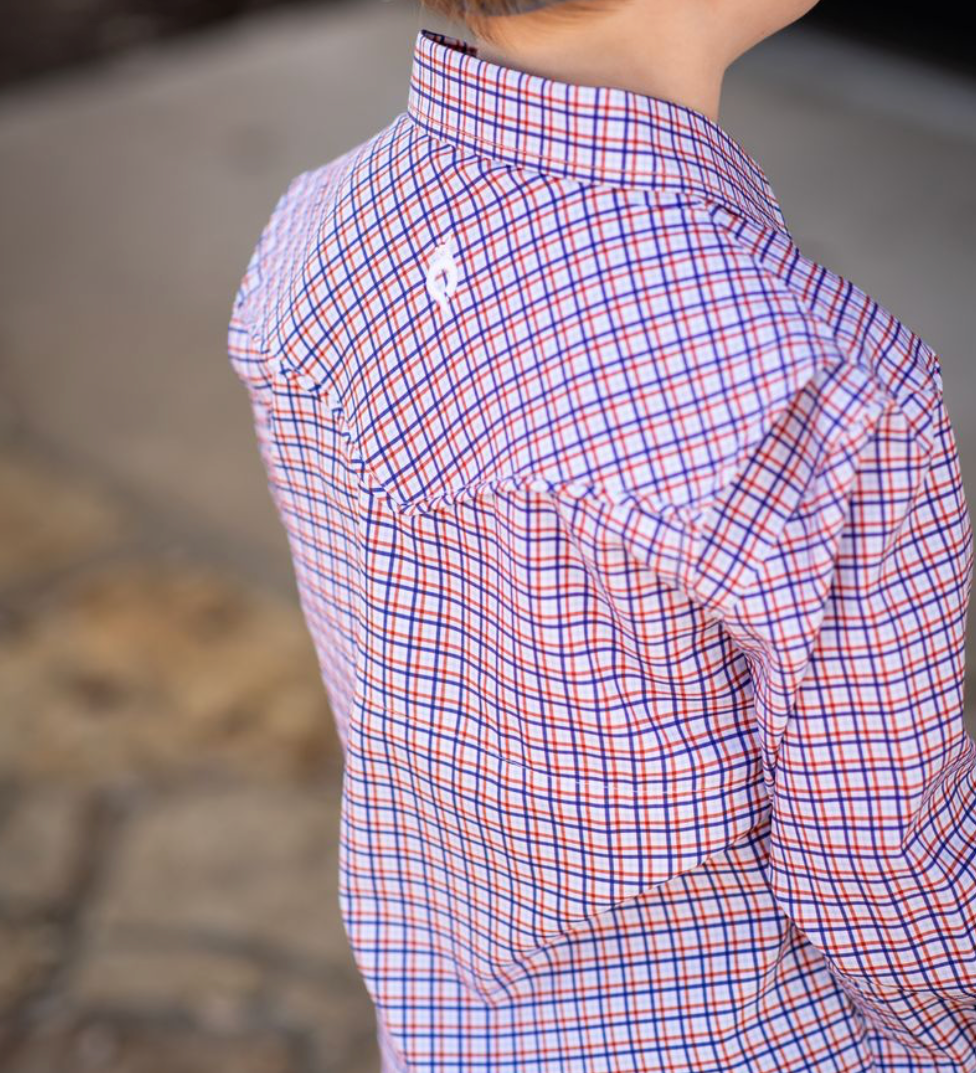 BlueQuail Boys Trinity Plaid Pearl Snap Long Sleeve Shirt