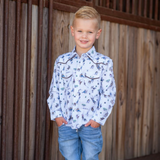 BlueQuail Boys Rodeo Pearl Snap Long Sleeve Shirt