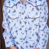 BlueQuail Boys Rodeo Pearl Snap Long Sleeve Shirt