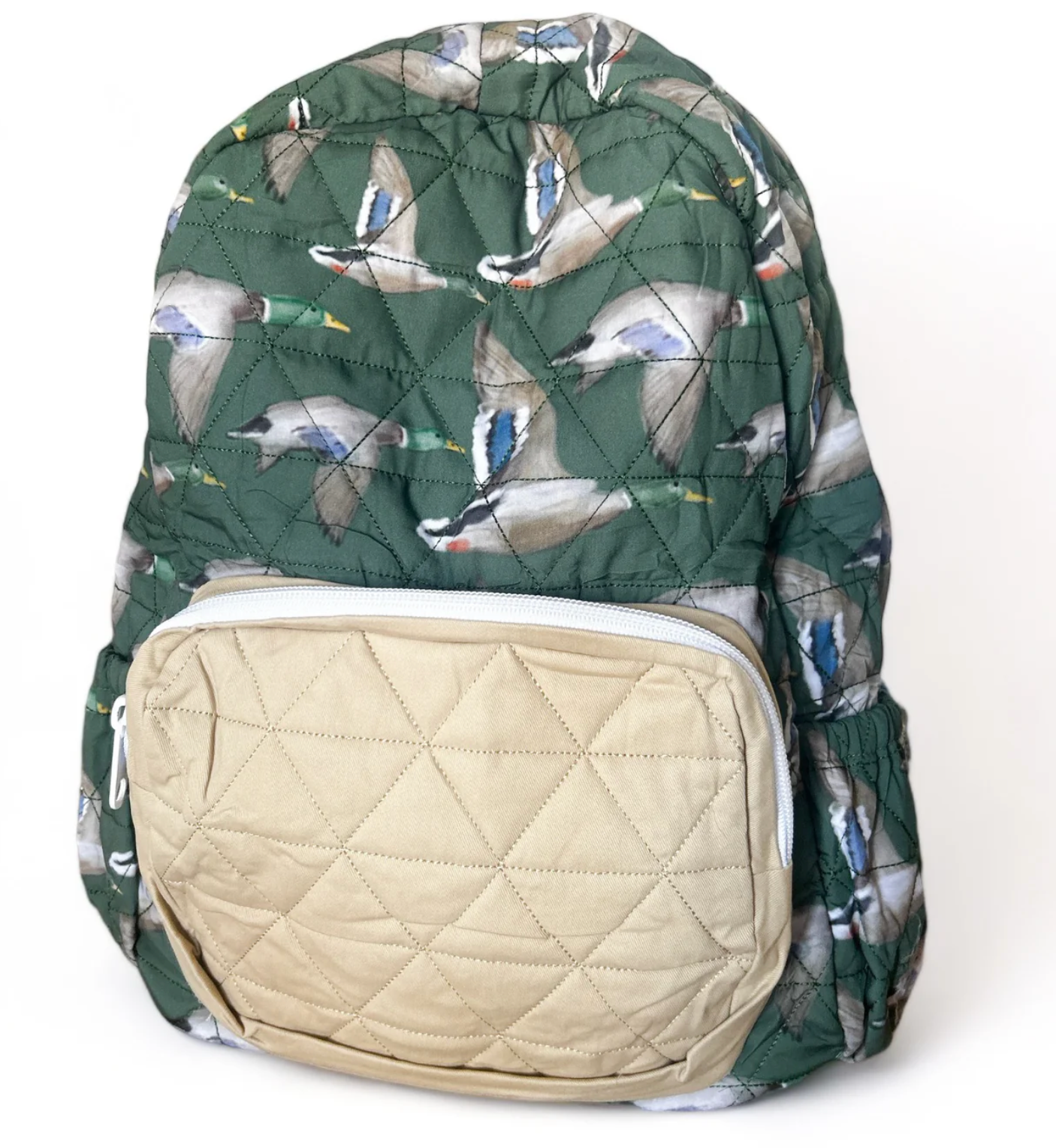 Mallard Duck Green Quilted Backpack