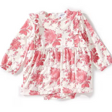 Angel Dear Vintage Pink Roses Girls Bamboo Bodysuit Dress