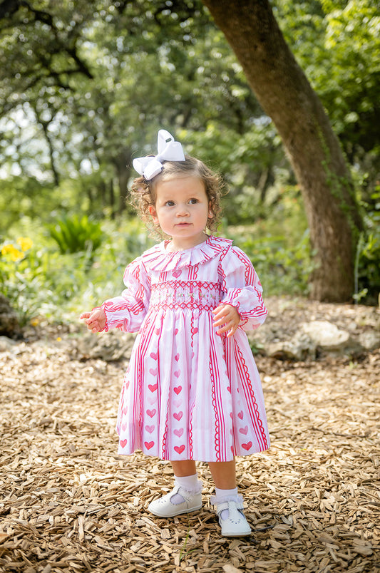 Shop Teeta Valentines Lover Heart Smocked Girls Dress