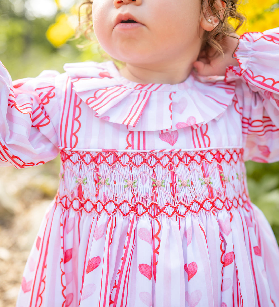 Shop Teeta Valentines Lover Heart Smocked Girls Dress