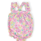 Mila & Rose Girls Summer Watercolor Ruffle Cross Back Romper
