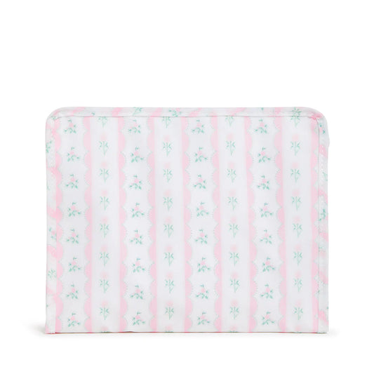 TRVL Ribbon Floral Pink Roadie Large Zip Pouch Bag