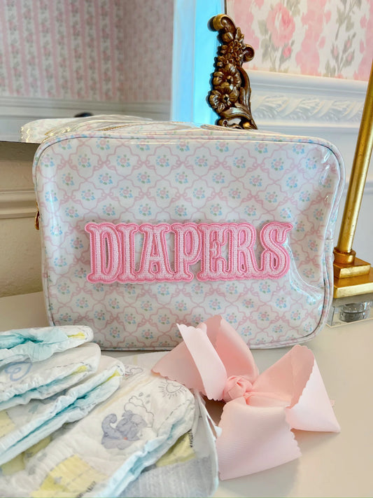 Kenz Kustomz Pink Clear Coat Diapers XL Bag