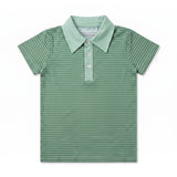 Hollis Baker Boys Green Stripe Polo