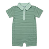 Hollis Baker Boys Green Stripe Romper