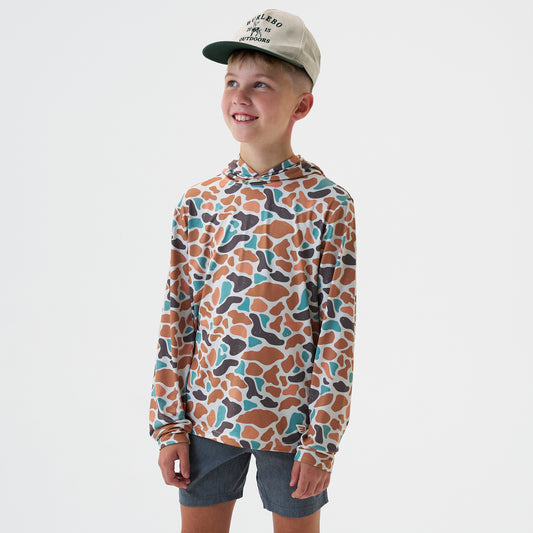 Burlebo Bayside Camo Performance Boys Pullover Hoodie