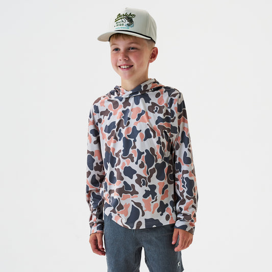 Burlebo Vintage Camo Performance Boys Pullover Hoodie