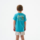 Burlebo Heather Cyan Bait & Rigs Short Sleeve Boys Shirt