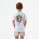 Burlebo Heather Ash Grey Camo Mallard Duck Short Sleeve Boys Shirt