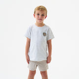 Burlebo Heather Ash Grey Camo Mallard Duck Short Sleeve Boys Shirt