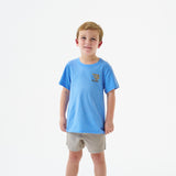 Burlebo Heather Periwinkle Mallard Camo Dog Short Sleeve Boys Shirt