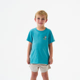 Burlebo Heather Cyan Pintail Triangle Duck Short Sleeve Boys Shirt