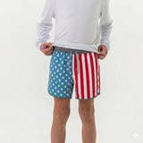 Burlebo Boys Throwback USA Swim Shorts Trunk