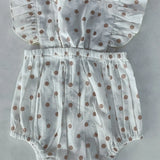 Yo Baby Girls Brown Polka Dot Bubble