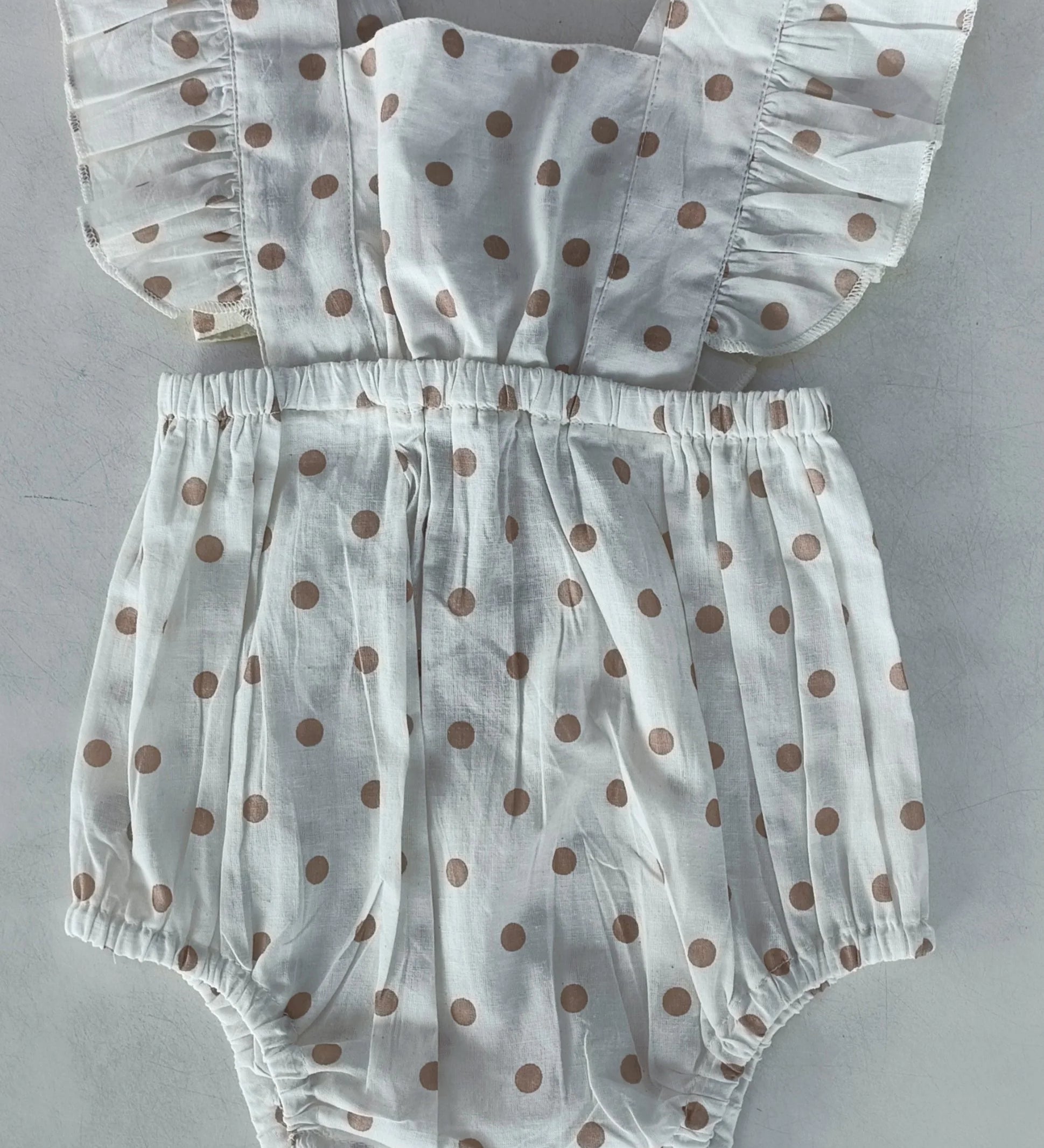 Yo Baby Girls Brown Polka Dot Bubble