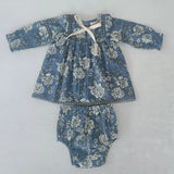 Yo Baby Girls Grey Floral Dress