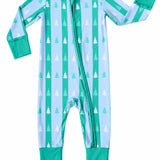Hollis Baker Boys Blue And Green Christmas Onesie