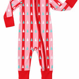 Hollis Baker Girls Pink And Red Christmas Onesie