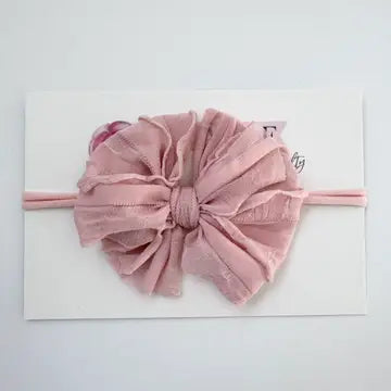 Paris Pink Skinny Mini Ruffled Headband
