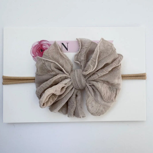 Champagne Skinny Mini Ruffled Headband