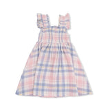 Angel Dear Dusty Plaid Smocked Girls Dress with Bloomer