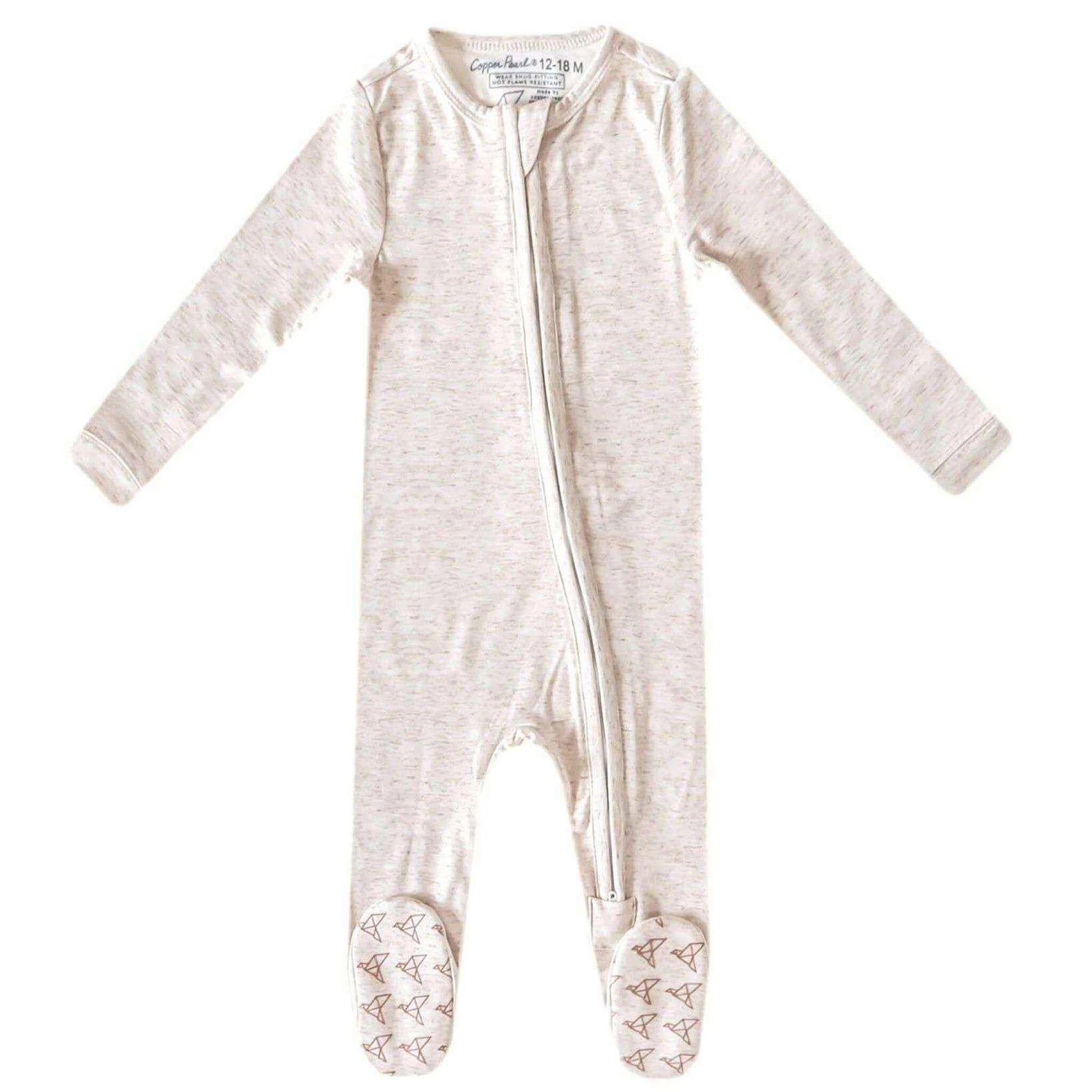 Copper Pearl Oat Zipper Onesie