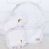 Hollis Nude Plaid Ruffled Nylon Backpack