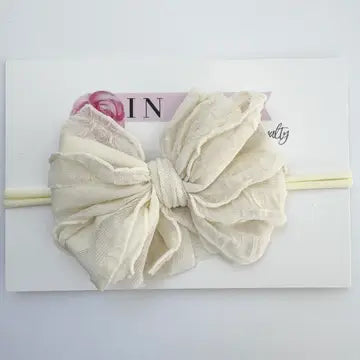 Ivory Skinny Mini Ruffled Headband