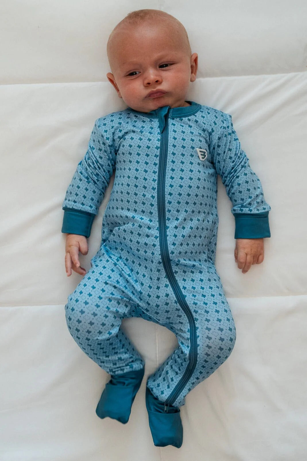 Burlebo Zip Up Blue Texas Onesie