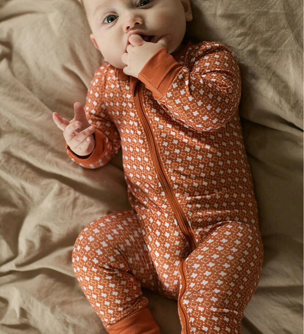 Burlebo UT Orange Texas Zip Up Boys Onesie
