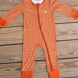Burlebo UT Orange Texas Zip Up Boys Onesie