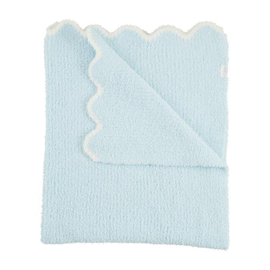 Mud Pie Blue Scallop Chenille Boys Blanket