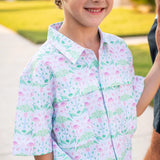 Blue Quail Del Mar Short Sleeve Boys Performance Button Up Shirt