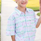 Blue Quail Del Mar Short Sleeve Boys Performance Button Up Shirt
