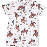 Angel Dear Western Buckaroo Baby Boys Bamboo Shortie Romper