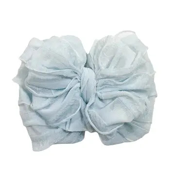 Sky Blue Ruffled Headband Bow