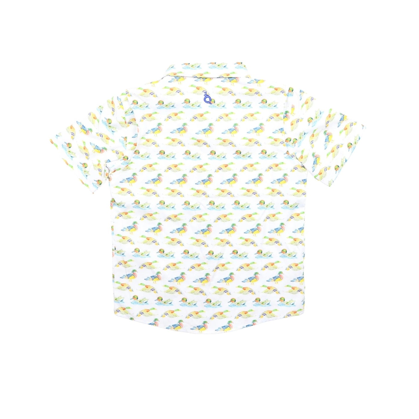 Blue Quail Mallard Ducks Short Sleeve Boys Performance Polo