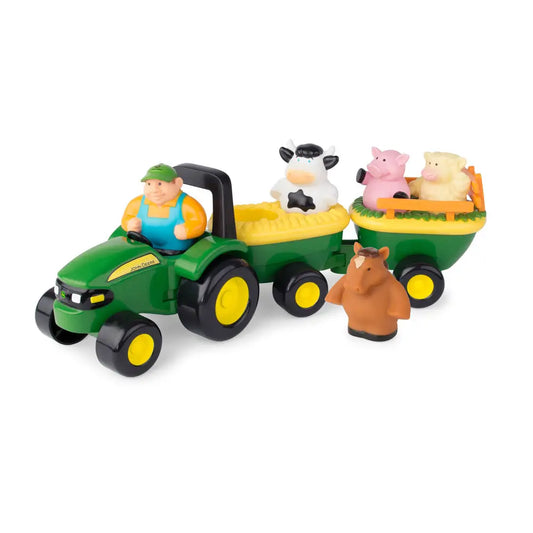 TOMY John Deere Animal Sounds Hayride Musical Tractor Toy