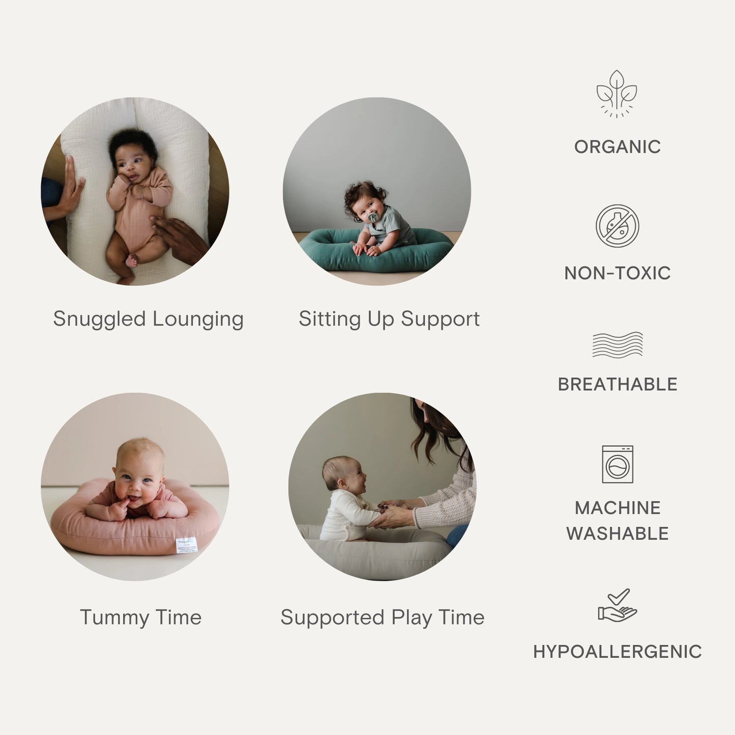 Snuggle Me Organic Baby Lounger- Gingerbread