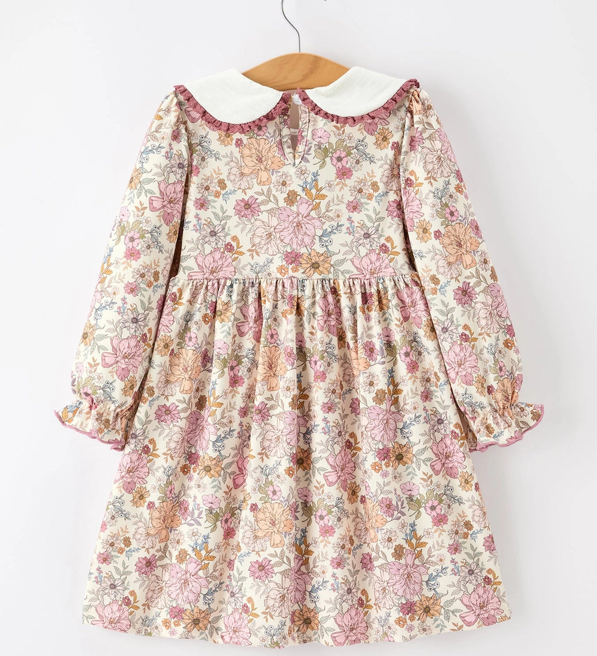 Rylee Faith Girls Floral Peter Pan Collar Dress