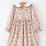 Rylee Faith Girls Floral Peter Pan Collar Dress