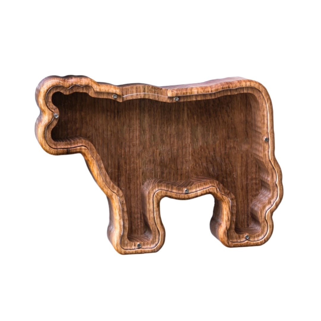 Wooden Cow Piggy Bank