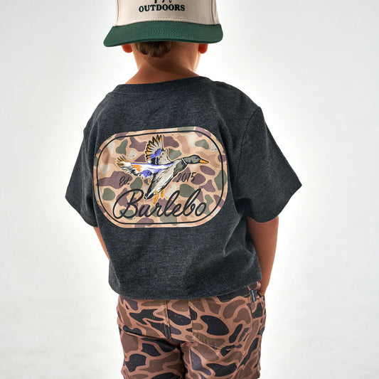 Burlebo Ducks Flying In Heather Black Boys Shirt