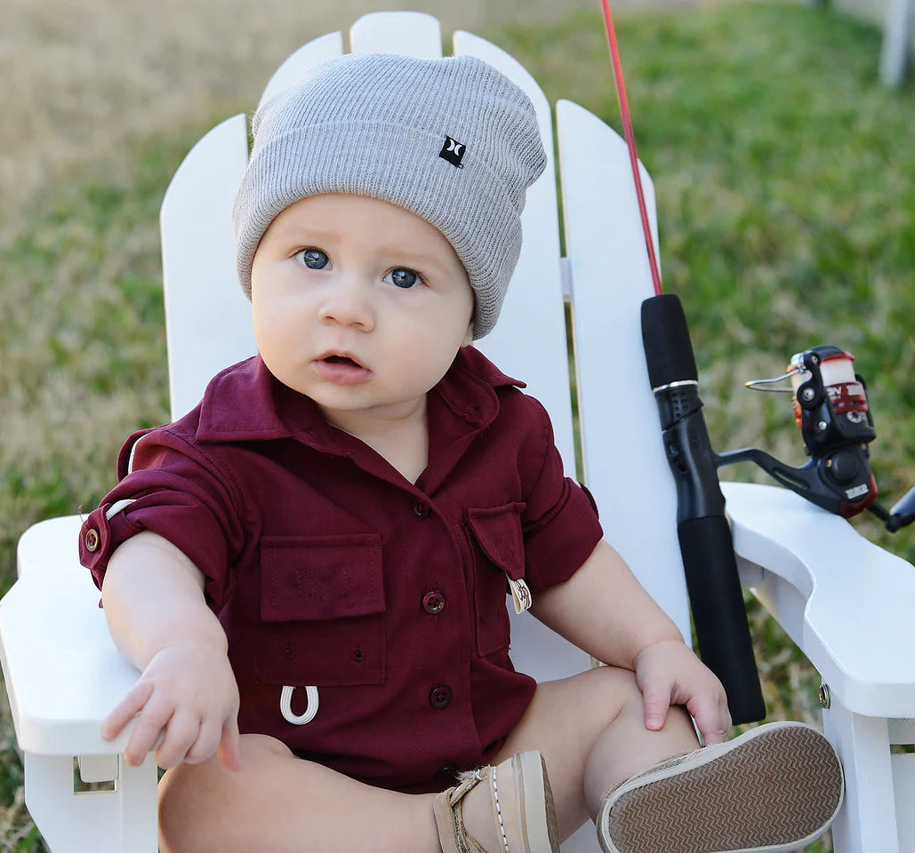 Perfect Fishing Shirt Onesie Boys or Girls Maroon